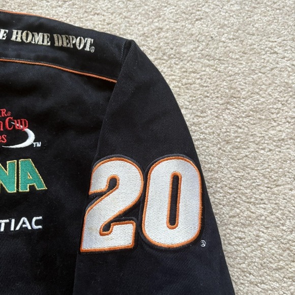 Vtg JH Design Home Depot NASCAR Jacket XL Black Tony Stewart 20 Jeff Hamilton - Picture 8 of 16
